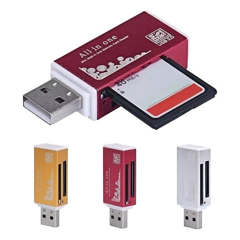 Leitor Adaptador Usb Cartão De Memoria Micro Sd 4 Em 1 para computadores som automotivo