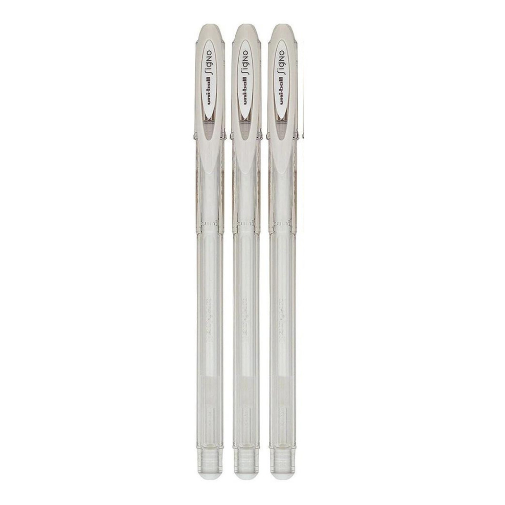 Kit 3 Caneta em Gel Branca para Sobrancelha ou papel Signo Uniball