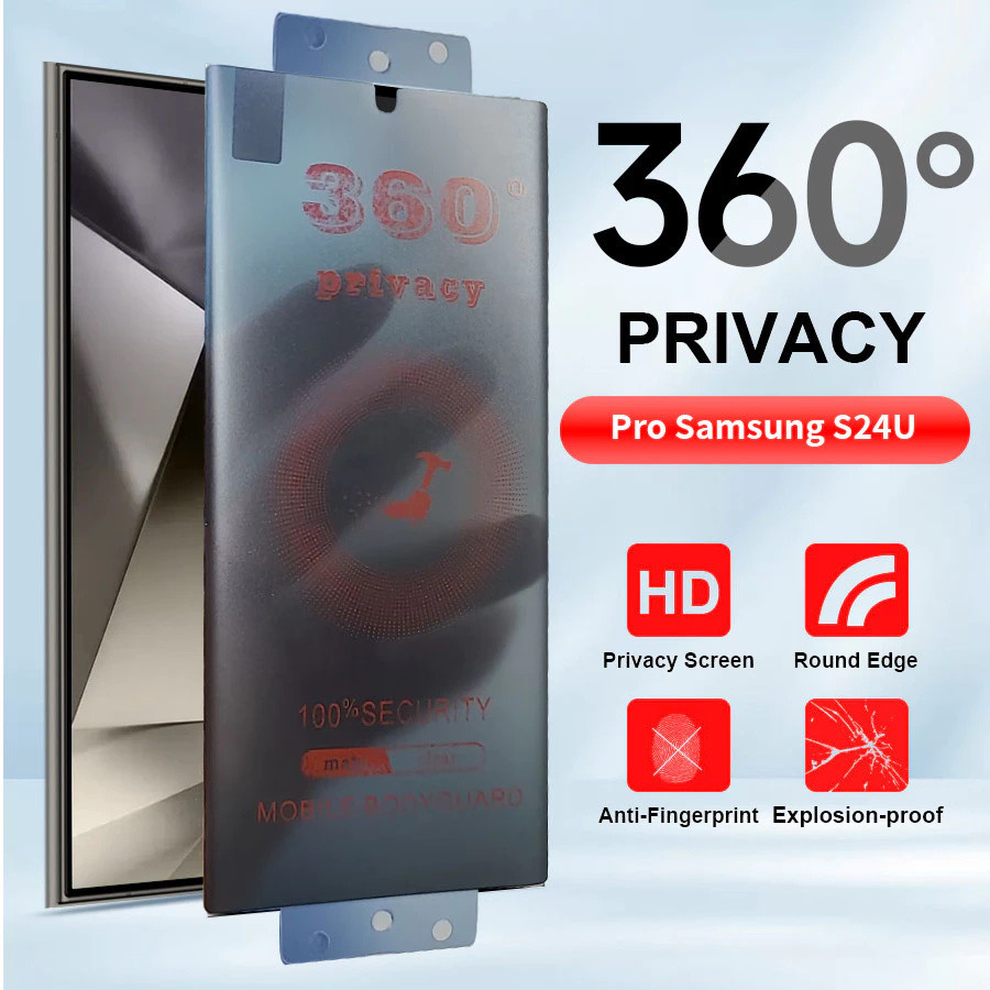 360 Graus Fosco Privacidade Cerâmica Película Vidro Temperado Para Samsung Galaxy S26 S25 S24 S23 S22 Ultra