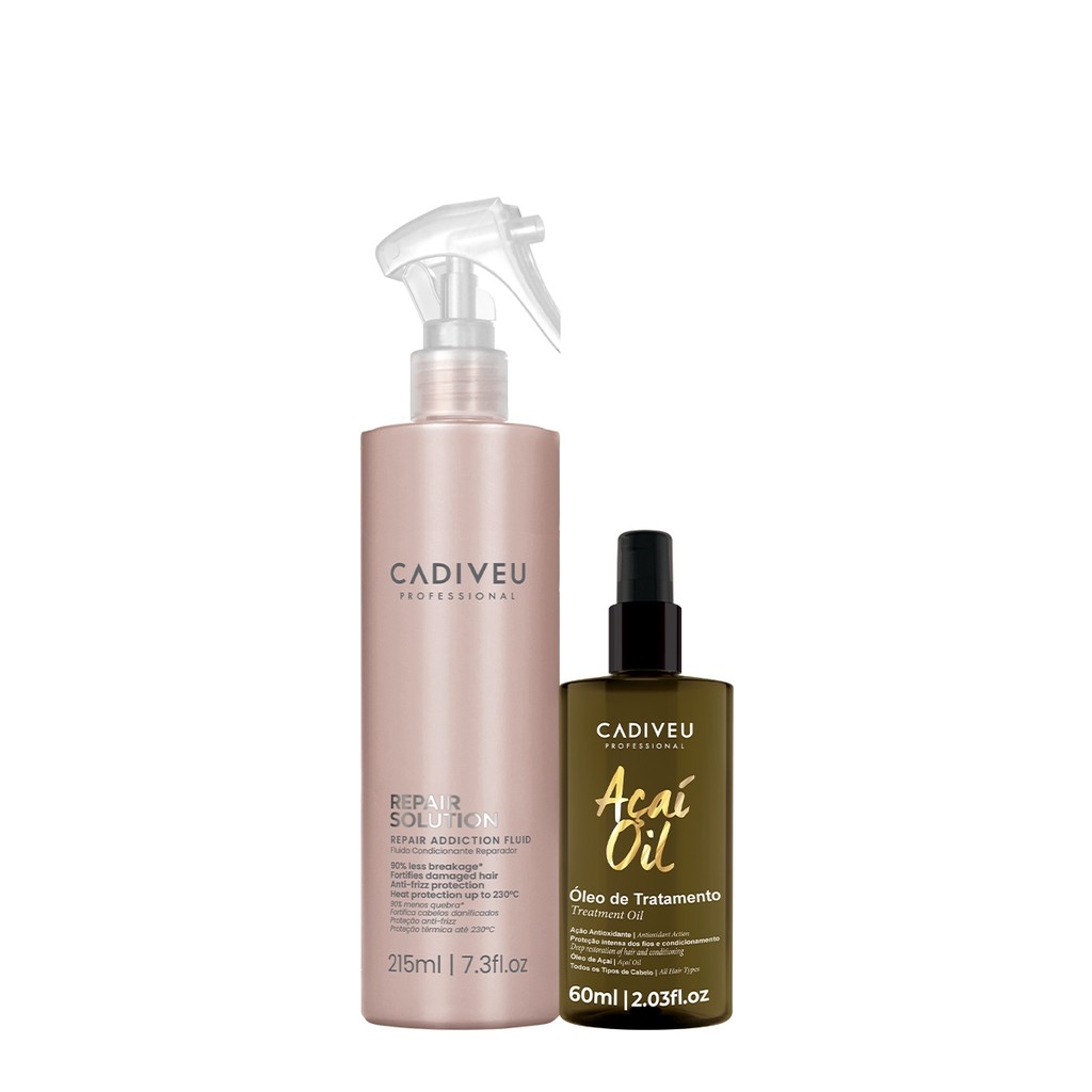 Kit Cadiveu Professional Repair Solution Açaí Fluído Oil 60 (2 produtos) em Oferta na Shopee