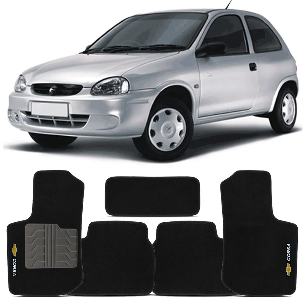 Tapete Chevrolet Corsa Wind 1997 a 2002 Requinte C02.027 Carpete Preto 5 Peças