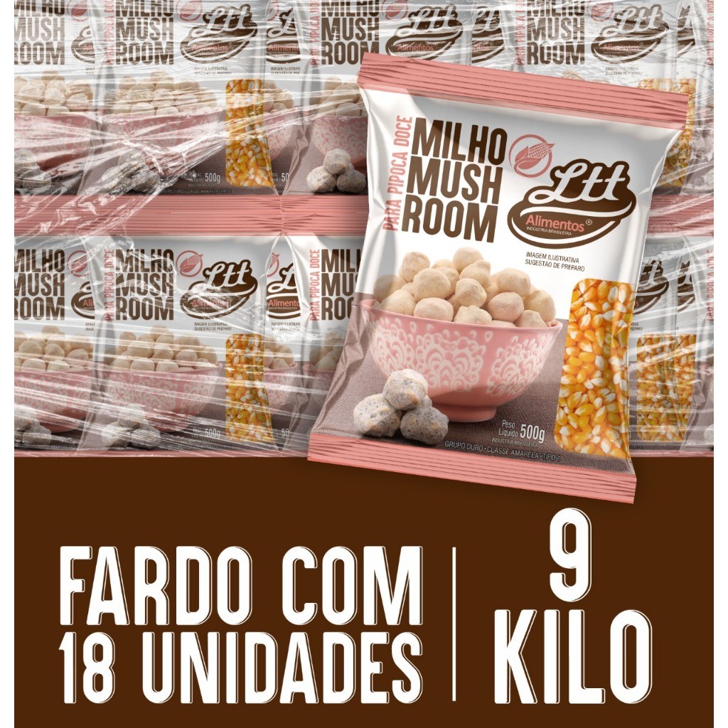 Milho Para Pipoca Gourmet pipoca Mushroom 9kg EM FARDO