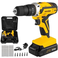 Parafusadeira Impacto 20V com Bateria VONDER + Kit Brocas