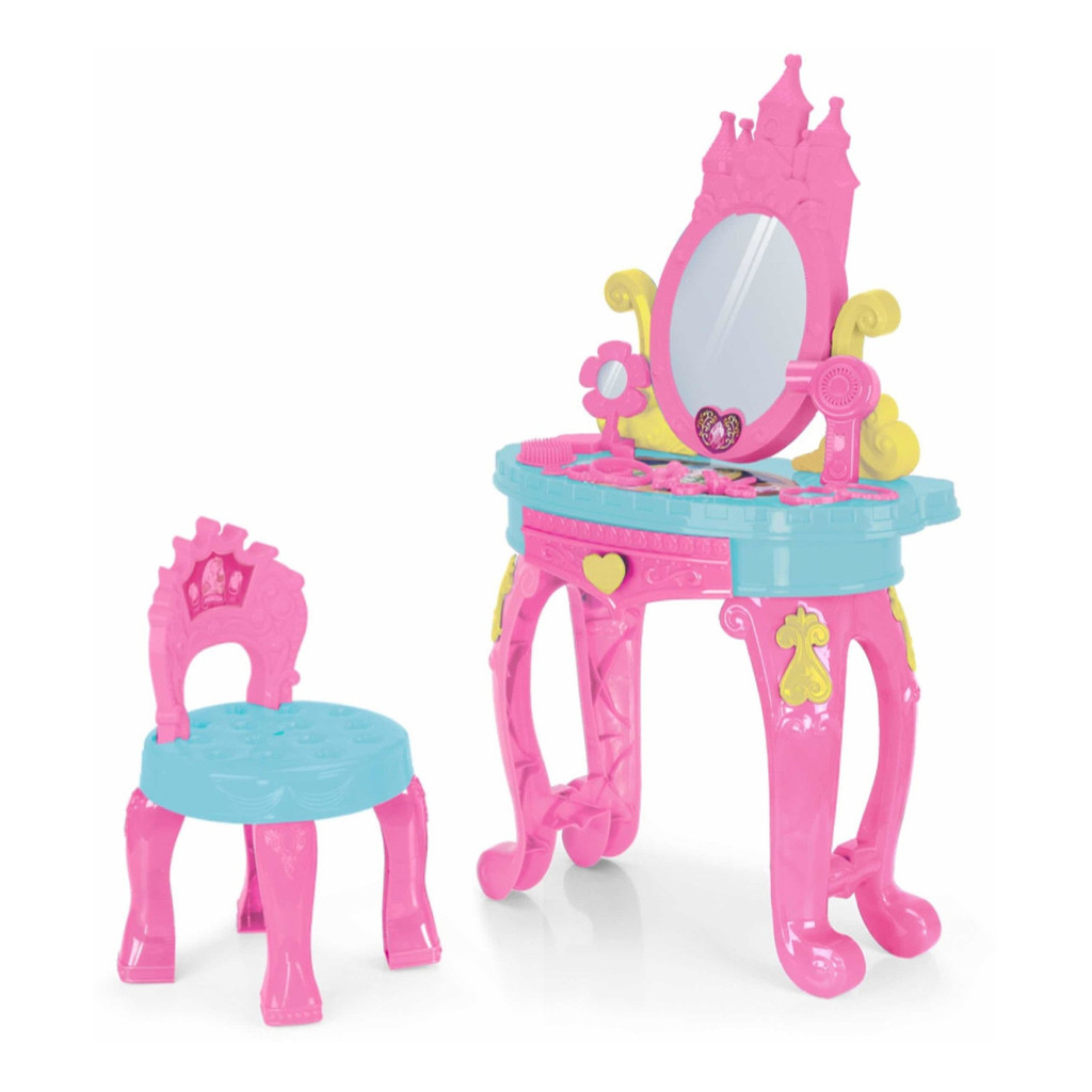 Salão de Beleza Infantil Penteadeira Rosa Princesas