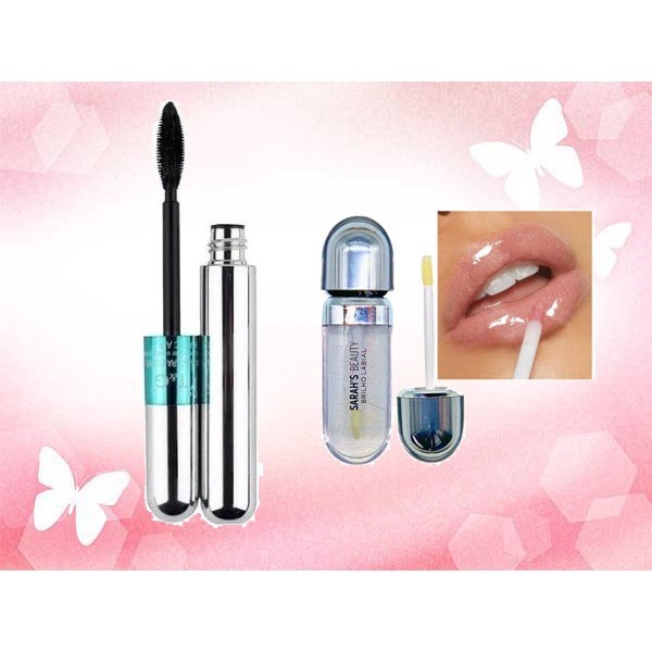 KIT Máscara para cílios a prova d'água RÍMEL 4D T&G Tango cor preto + Brilho Labial - Sarah's Beauty em Oferta na Shopee