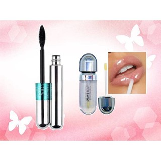 KIT Máscara para cílios a prova d'água RÍMEL 4D T&G Tango cor preto + Brilho Labial - Sarah's Beauty em Oferta na Shopee