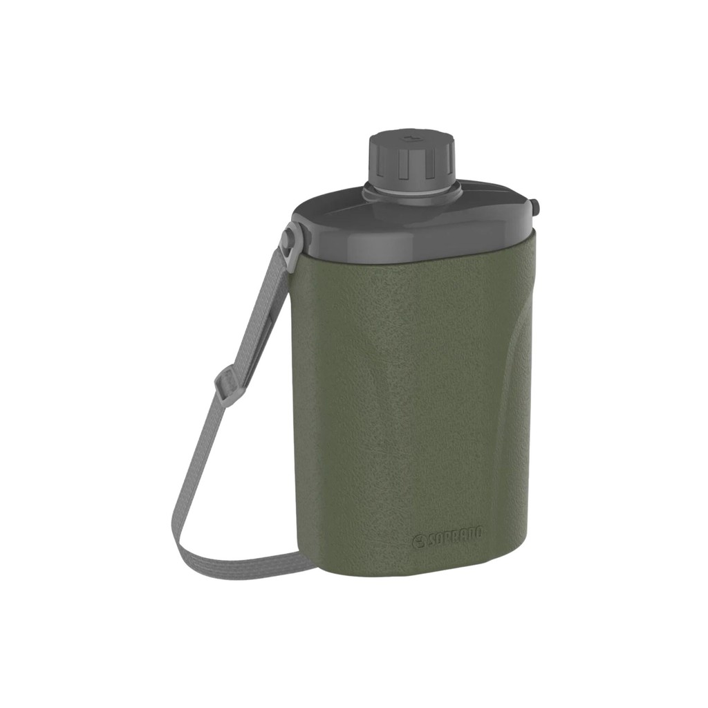 Cantil Garrafa Safari 1L C/ Alça Camping Trilha Térmica Conserva 2h/3h Quente Frio Resistente