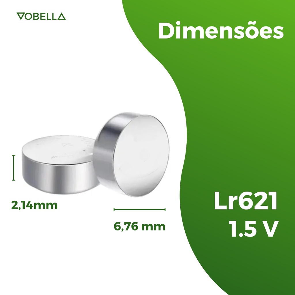 Kit 100 Baterias Pilhas Alcalina Lr621 1,5v 10 Cartela Elgin — imagem 2 de 2