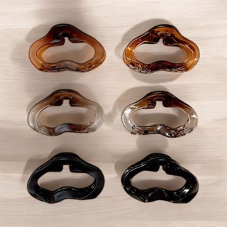 Acessório de cabelo com clipe de tubarão de plástico fosco geométrico fosco marrom elegante em Oferta na Shopee