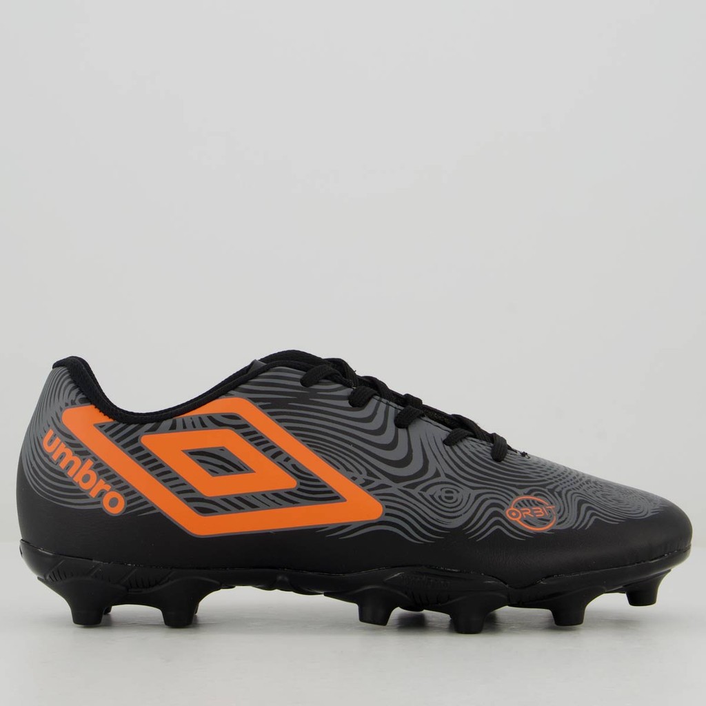 Chuteira Umbro Orbit Campo Juvenil Preta e Laranja em Oferta na Shopee