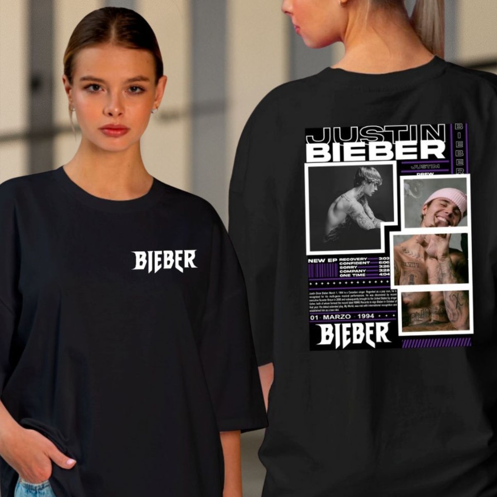 Camiseta Justin Drew Bieber New Ep Cantor Faixas Sorry One Time Fãs