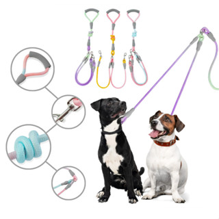 Guia Dupla para Cães - Antienrolamento, Gradiente, Resistente, Ideal para Passear com 2 Pets em Oferta na Shopee