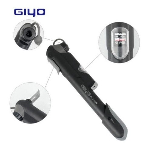 Mini Bomba Bike Pump Gp41 Giyo Manômetro Bico Fino E Grosso em Oferta na Shopee