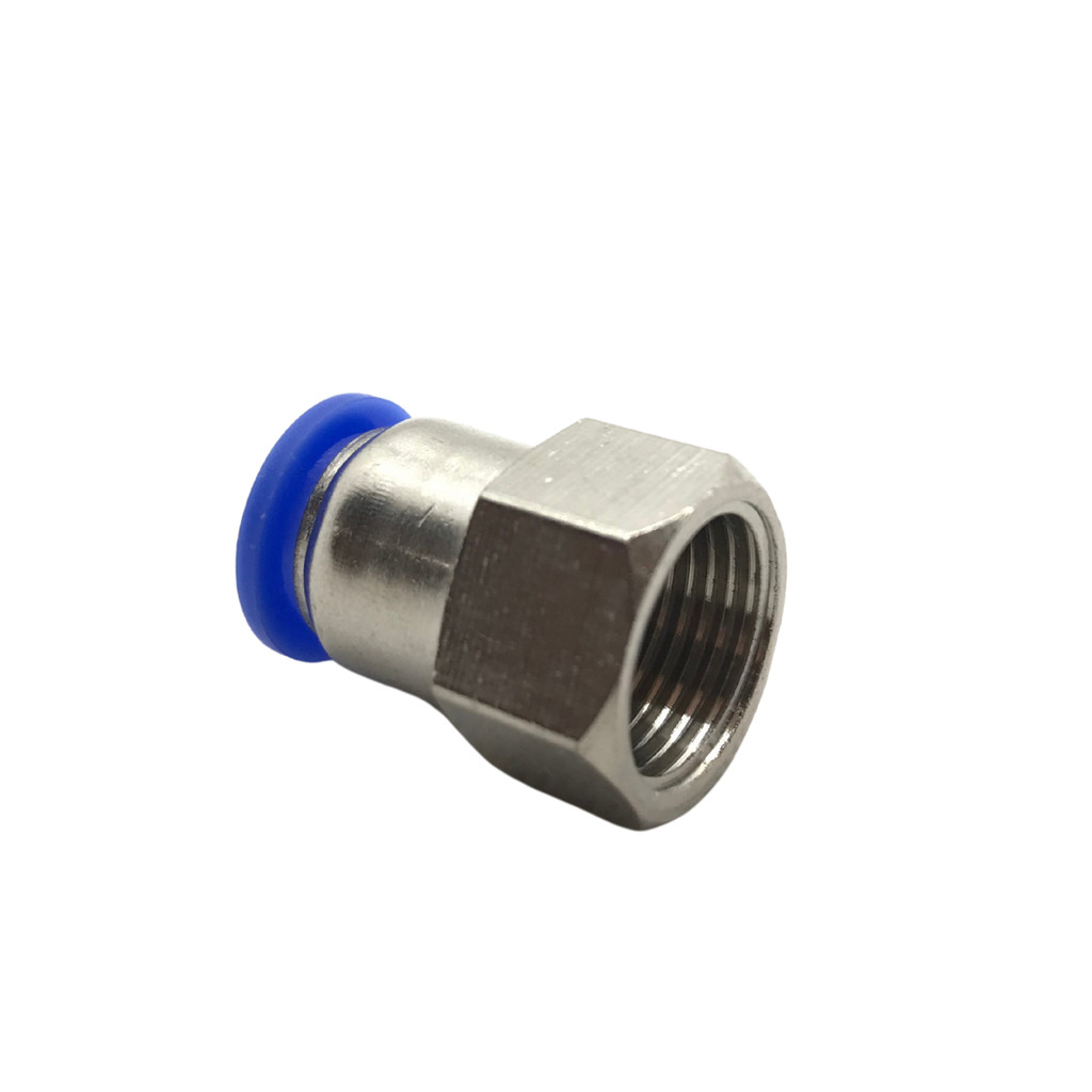 Conexão Pneumática Reta Rosca Fêmea 1/4 bsp Tubo Engate 6mm