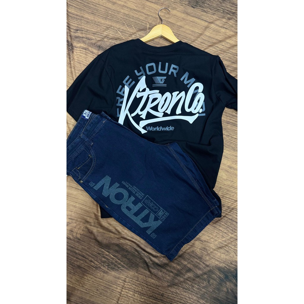 Kit Ktron Bermuda + Camiseta Original camiseta ktron bermuda jeans ktron