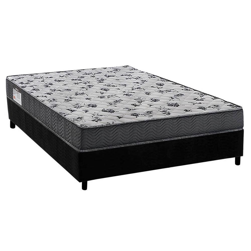 Conjunto Box Viúva: Colchão Anatômico Ortobom D33 ISO 100 + Base CRC Suede Black (128x188) - Home & Living