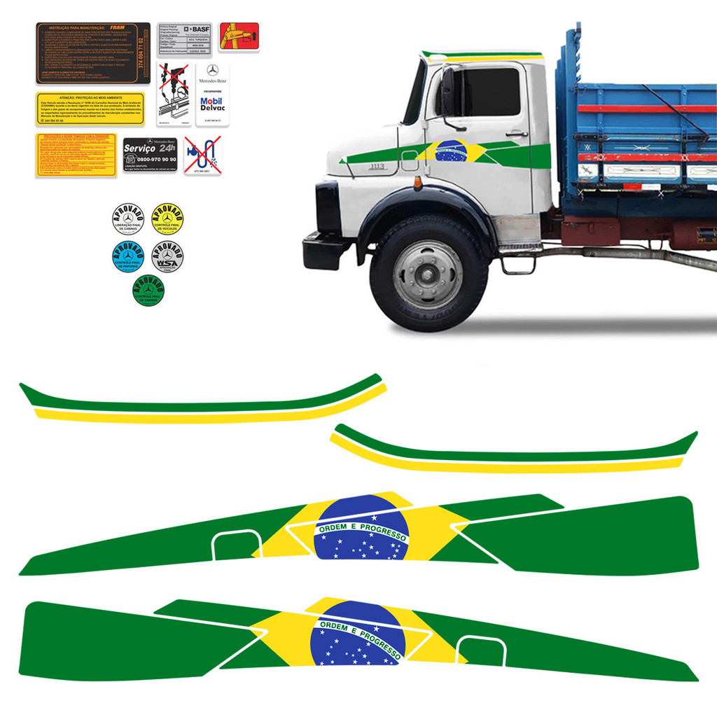 Faixa Edição Especial Brasil Mercedes MB1113 MB1114 Caminhão