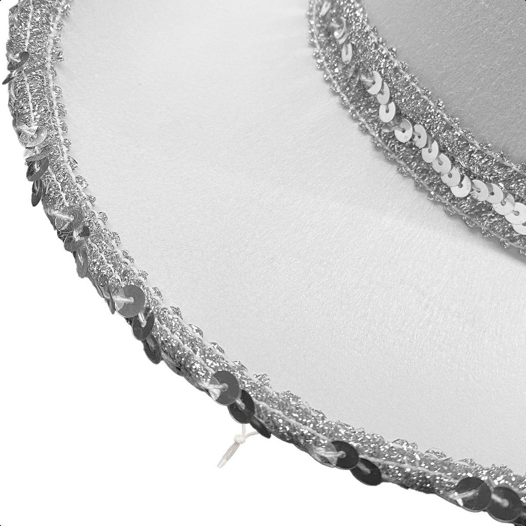 Detalhes do Chapéu Country Branco Feminino de Luxo com Lantejoulas