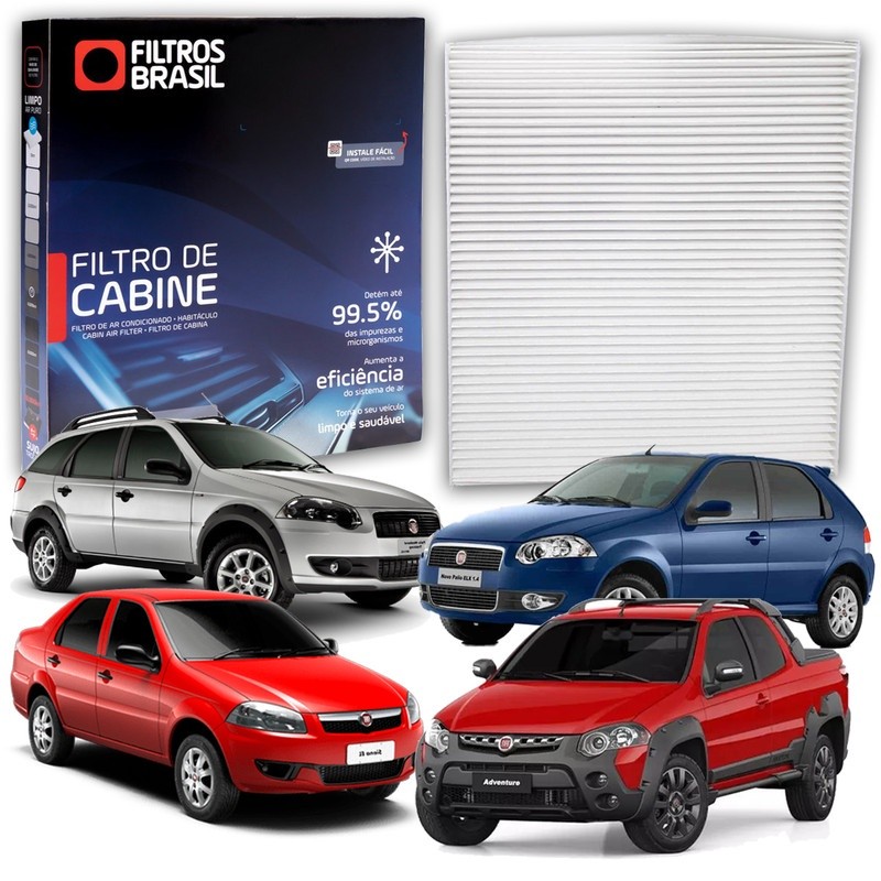 Filtro Cabine Ar Condicionado Fiat Palio, Siena, Strada 2001-2018, Tecfil ACP103, Carvão Ativado