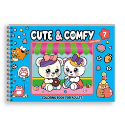 Cute & Comfy Super Extra Edição 07 - Livro de Colorir Adulto - Capa Dura Holográfica - Azul