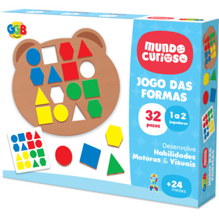 Jogo das Formas Geométricas GGB 32 Peças Coloridas Brinquedo Educativo Infantil Pedagógico em Oferta na Shopee
