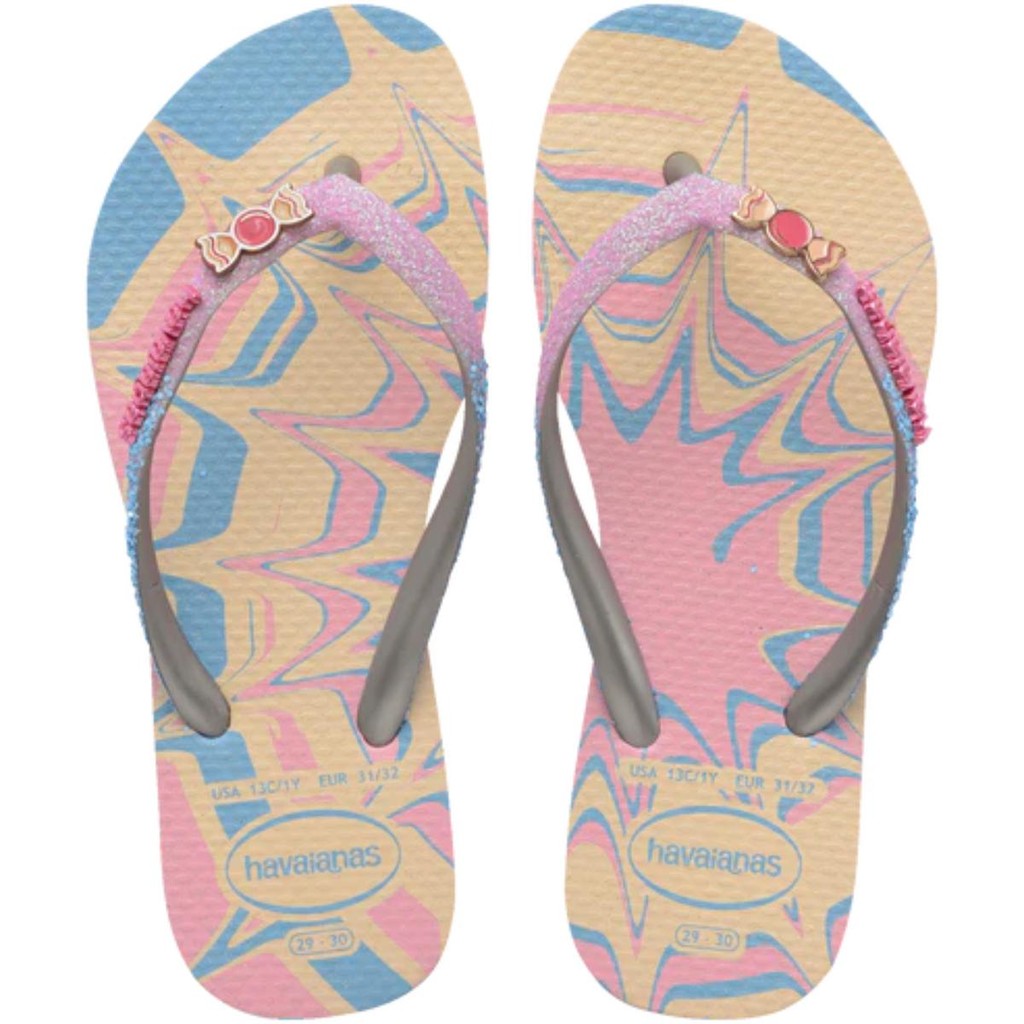 Chinelo Havaianas Slim Glitter II Infantil - Rosa - Women Shoes