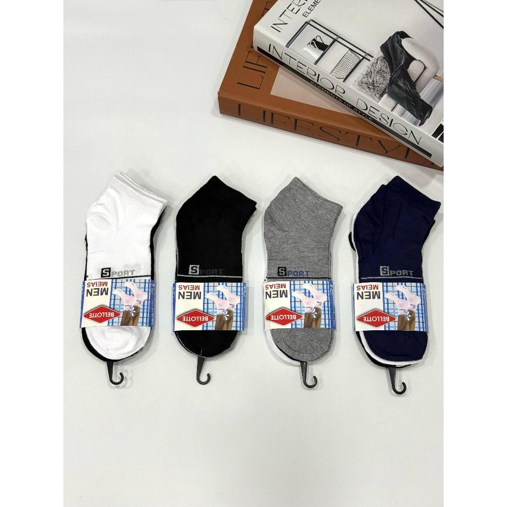 Kit c 12 Pares de Meias Algodão Soquete Cano Curto Cano Longo Unisex Esportiva