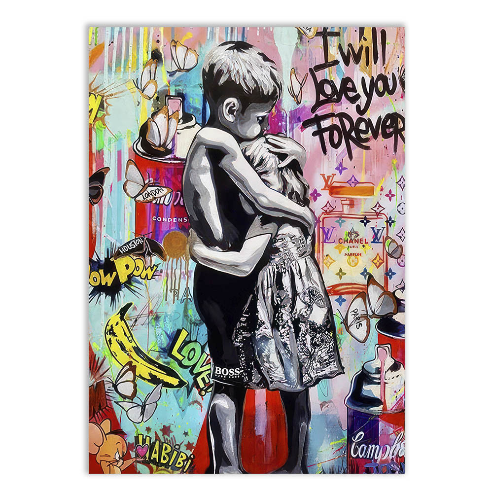 Placa Decorativa Grafite I Will Love You Forever Arte De Rua Banksy Decoração Poster Quarto Sala