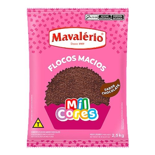 Flocos Macios Sabor Chocolate 2,5kg Mil Cores MAVALÉRIO em Oferta na Shopee