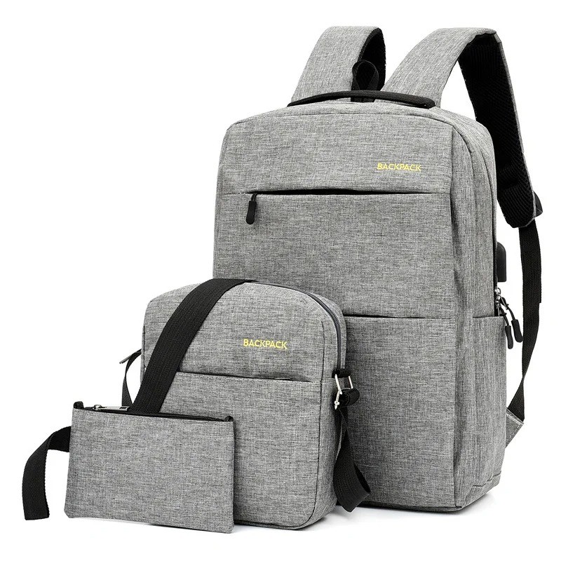 Kit 3 Itens Mochila Bolsa Versátil Notebook ou Escritório
