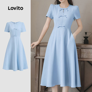Lovito Vestido Elegante Com Laço Frontal E Vestido De Verão/primavera Para Mulheres L132ED401 em Oferta na Shopee
