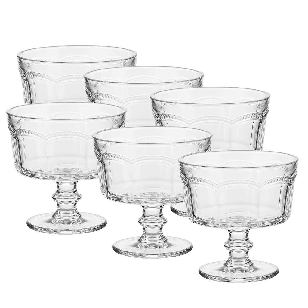 Jogo 6 Taça Sobremesa Vidro Sorvete Açai 250ml Luxo Reforçado