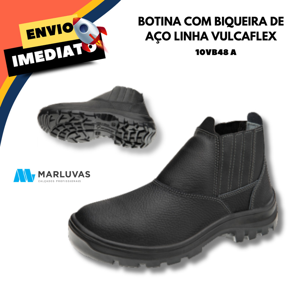 Bota Botina de Segurança Bico de Aço Marluvas Confortável Resistente para Pedreiro Obra Construção Civil Serviços Gerais