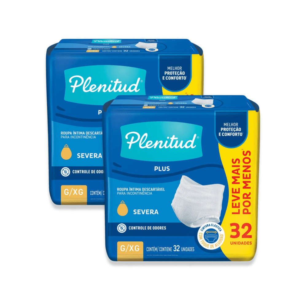 Kit 2 - Roupa Íntima Plenitud Plus para Incontinência G/XG 32 Un - Health