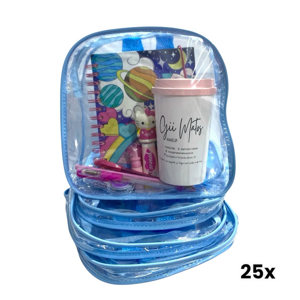 KIT COM 25 MINI MOCHILA infantil transparente escola, praia, viagem, lembrancinhas em Oferta na Shopee