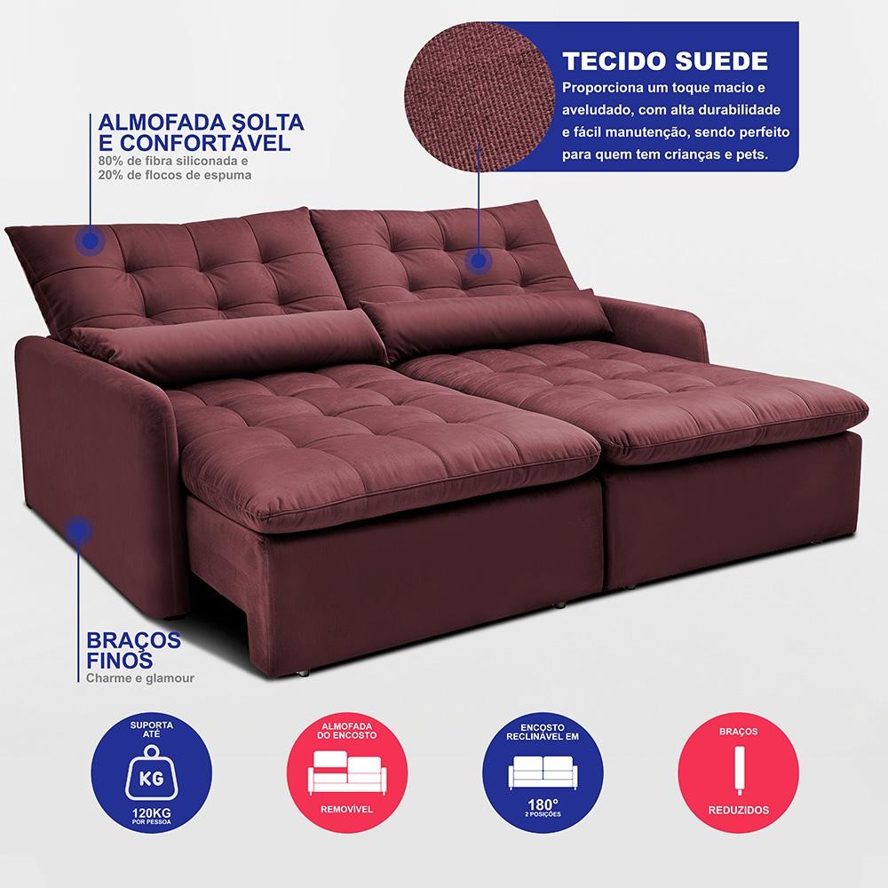 Detalhes do Sofá Sem Caixa 2,00m SoftGel Celeste. Velusoft Cama inBox