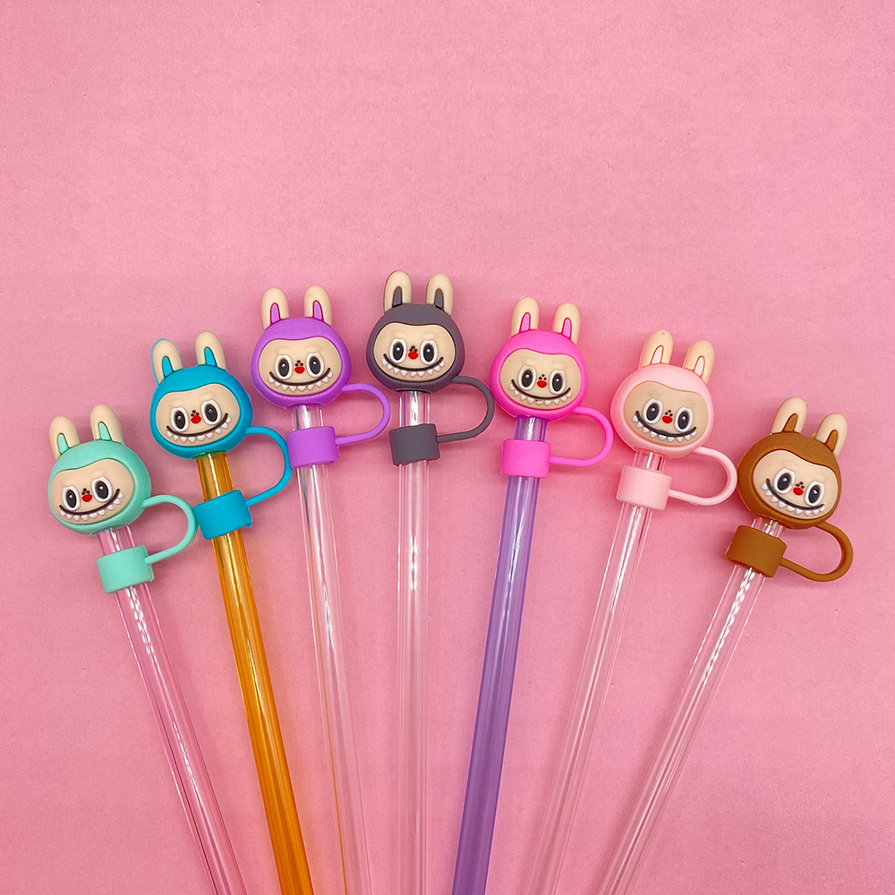 [Tampa De Palha À Prova De Poeira] De Desenho Animado Bonito , Capa Reutilizável , Canudo De 10 Mm , Encaixe Para Garraf em Oferta na Shopee