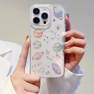 Transparente Glitter Gradiente Estrela Planeta Caso Para iPhone 16 15 Pro Max 14 13 12 11 X Xs XR 14 Plus Capa em Oferta na Shopee