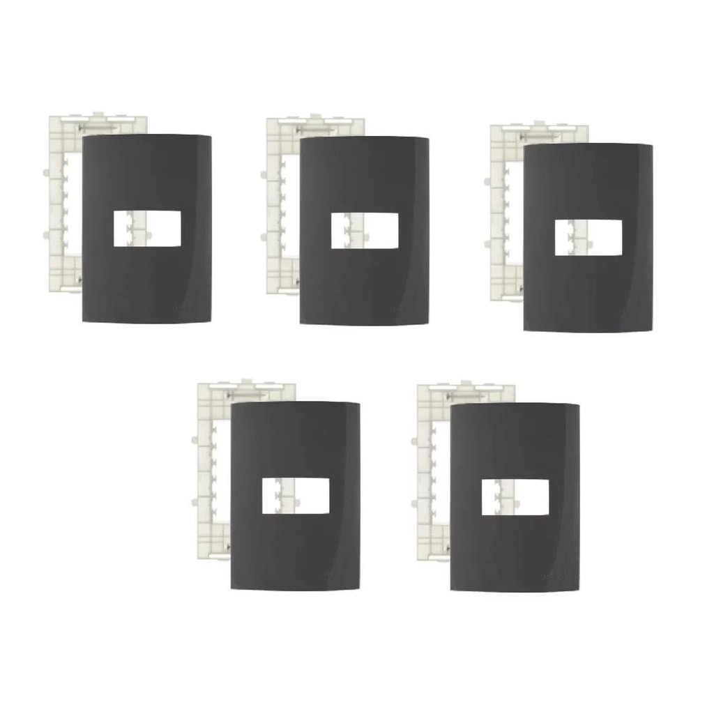 Placa 4 x 2 Grafite 1 Posto Linha Sleek Margirius 5 unid