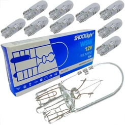 KIT 10 LÂMPADAS PINGÃO T10 W5W 12V W2,1 X 9,5D HALOGENA 12 VOLTS AMARELA P/ LANTERNA PLACA