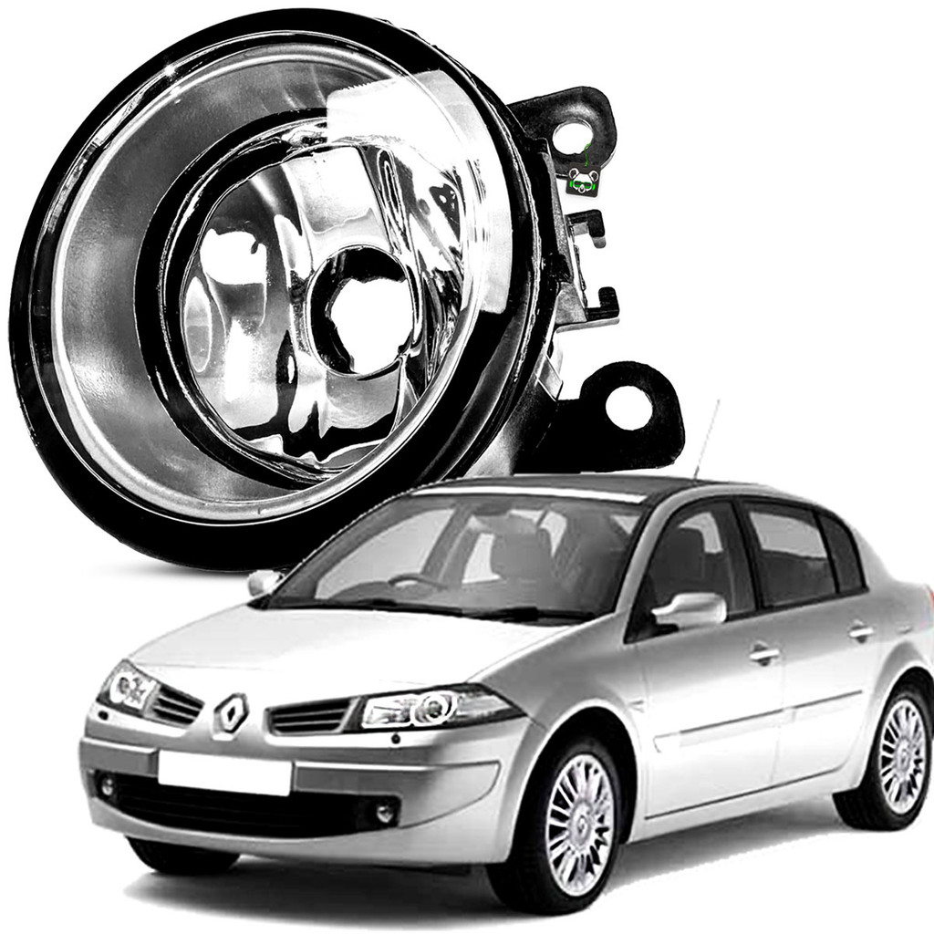 Farol Auxiliar Milha Lente Vidro Aro Prata Megane 2006 a 2011 - Automobiles