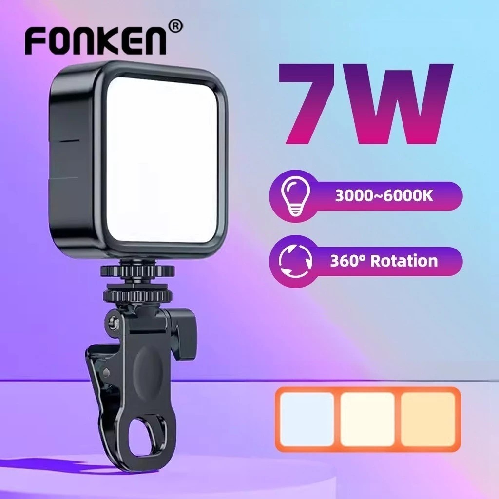 Luz Portatil De Vídeo LED Para Câmera De Celular Com Painel De Preenchimento 2700K-5600K