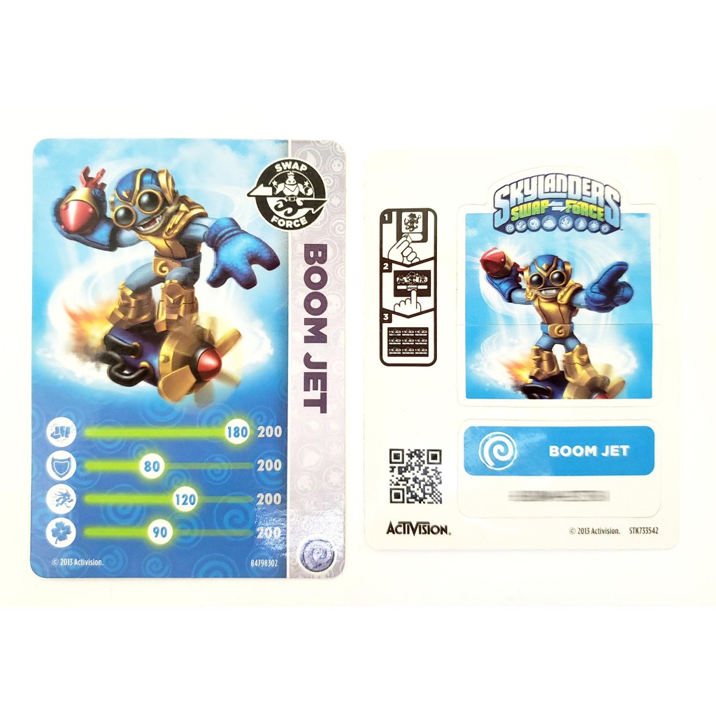 Card e Adesivo Skylanders Swap Force Boom Jet Colecao TCG
