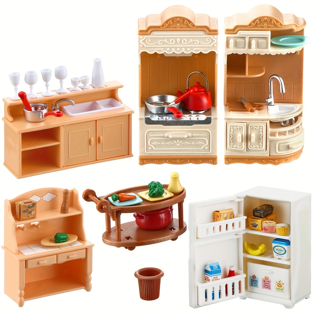 Floresta Família Boneca 1 : 12 Casa De Bonecas Cozinha Bakeware Acessórios Mini Modelo Móveis Em Miniatura Cena De Vida 