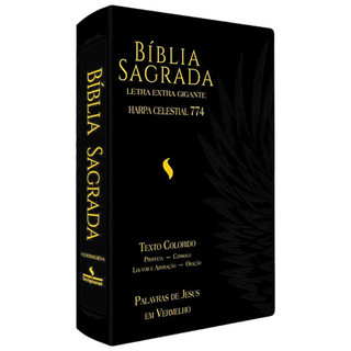 Bíblia Sagrada Harpa Celestial 774 | ERC | Letra Extra Gigante | Capa Preta Águia em Oferta na Shopee