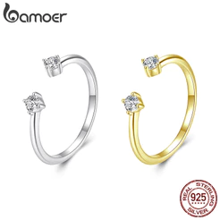 Bamoer 925 Sterling Sliver Anel Aberto Moissanite Moda Joias Presentes Para Mulheres