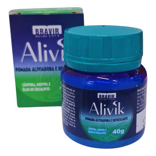 Pomada Alivik Bravir 40g Alívio Refrescante Muscular