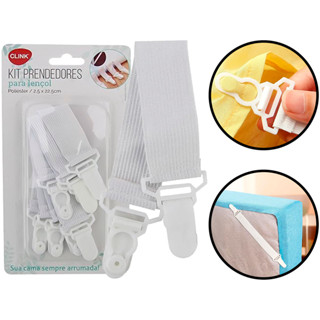 Kit Prendedor De Lençol Organizador Cama Colchão Esticador Elástico Presilhas 4 Und Clink em Oferta na Shopee