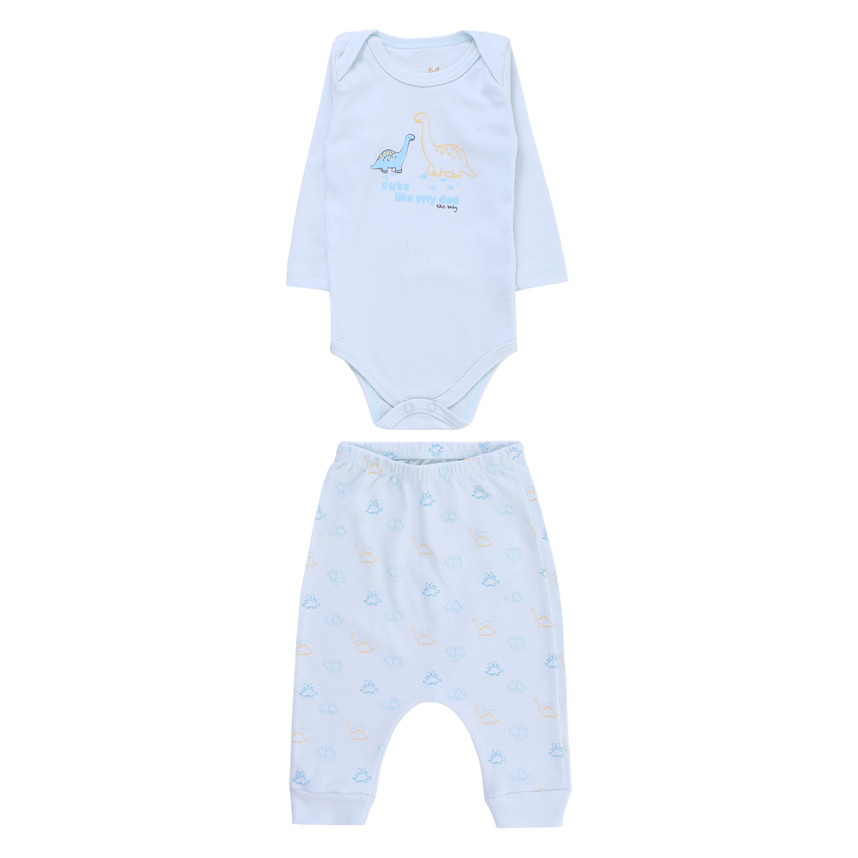 Conjunto Bebê KiKo Baby Body Manga Longa e Calça Saruel Dino em Oferta na Shopee