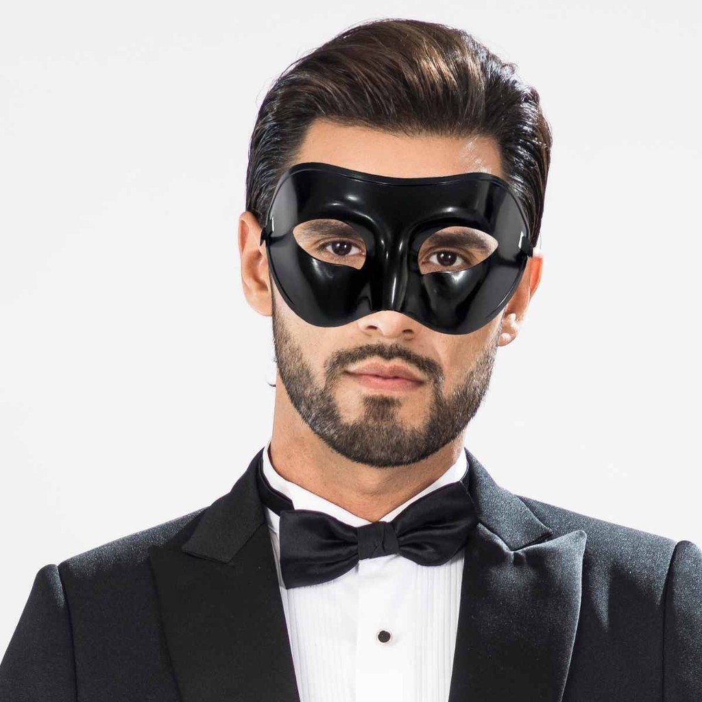 Kit 3 Máscaras Básica Lisa Preta Carnaval Baile De Máscaras Carnaval Masculina Preta Básica Lisa